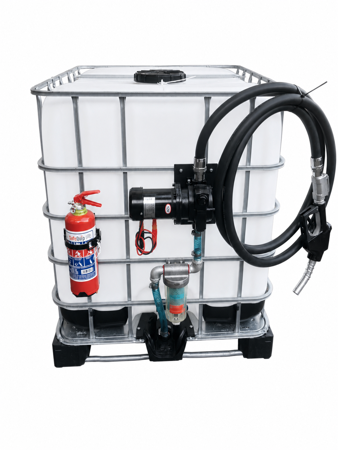 1000L Diesel Bowser with 100L/min 12v OR 220V Pump, Digital Flowmeter, Water Captor Filter, Auto Stop Nozzle & Fire Extinguisher